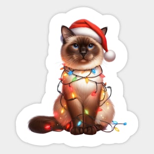 Christmas Balinese Cat Sticker